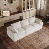 imageNovilla Modular Cloud Couch Modern Sectional Sofa with Smarts Coil Support Chenille Fabric Upholstered Couch for Living Room Apartments Bedroom No Assembly RightArm Chair Dark GreyWhite