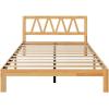 imageNovilla 12 Inch Full Size Bed Frame Solid Wooden Full Bed Frames with Headboard Wooden Classic Bed Frame Foundation No Box Spring Needed Easy Assembly Natural Grain WoodNatural Grain Wood