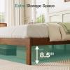 imageNovilla 12 Inch Full Size Bed Frame Solid Wooden Full Bed Frames with Headboard Wooden Classic Bed Frame Foundation No Box Spring Needed Easy Assembly Natural Grain WoodWalnut