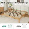 imageNovilla 12 Inch Full Size Bed Frame Solid Wooden Full Bed Frames with Headboard Wooden Classic Bed Frame Foundation No Box Spring Needed Easy Assembly Natural Grain WoodNatural Grain Wood