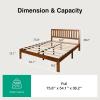 imageNovilla 12 Inch Full Size Bed Frame Solid Wooden Full Bed Frames with Headboard Wooden Classic Bed Frame Foundation No Box Spring Needed Easy Assembly Natural Grain WoodWalnut