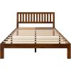imageNovilla 12 Inch Full Size Bed Frame Solid Wooden Full Bed Frames with Headboard Wooden Classic Bed Frame Foundation No Box Spring Needed Easy Assembly Natural Grain WoodWalnut