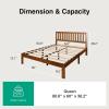 imageNovilla 12 Inch Full Size Bed Frame Solid Wooden Full Bed Frames with Headboard Wooden Classic Bed Frame Foundation No Box Spring Needed Easy Assembly Natural Grain WoodWalnut