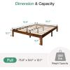 imageNovilla 12 Inch Full Size Bed Frame Solid Wooden Full Bed Frames with Headboard Wooden Classic Bed Frame Foundation No Box Spring Needed Easy Assembly Natural Grain WoodWalnut