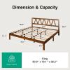 imageNovilla 12 Inch Full Size Bed Frame Solid Wooden Full Bed Frames with Headboard Wooden Classic Bed Frame Foundation No Box Spring Needed Easy Assembly Natural Grain WoodWalnut
