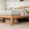 imageNovilla 12 Inch Full Size Bed Frame Solid Wooden Full Bed Frames with Headboard Wooden Classic Bed Frame Foundation No Box Spring Needed Easy Assembly Natural Grain WoodNatural Grain Wood
