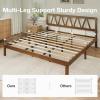 imageNovilla 12 Inch Full Size Bed Frame Solid Wooden Full Bed Frames with Headboard Wooden Classic Bed Frame Foundation No Box Spring Needed Easy Assembly Natural Grain WoodWalnut