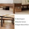 imageNovilla 12 Inch Full Size Bed Frame Solid Wooden Full Bed Frames with Headboard Wooden Classic Bed Frame Foundation No Box Spring Needed Easy Assembly Natural Grain WoodWalnut