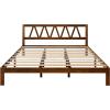 imageNovilla 12 Inch Full Size Bed Frame Solid Wooden Full Bed Frames with Headboard Wooden Classic Bed Frame Foundation No Box Spring Needed Easy Assembly Natural Grain WoodWalnut