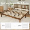 imageNovilla 12 Inch Full Size Bed Frame Solid Wooden Full Bed Frames with Headboard Wooden Classic Bed Frame Foundation No Box Spring Needed Easy Assembly Natural Grain WoodWalnut