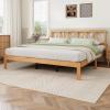imageNovilla 12 Inch Full Size Bed Frame Solid Wooden Full Bed Frames with Headboard Wooden Classic Bed Frame Foundation No Box Spring Needed Easy Assembly Natural Grain WoodNatural Grain Wood