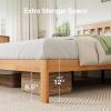 imageNovilla 12 Inch Full Size Bed Frame Solid Wooden Full Bed Frames with Headboard Wooden Classic Bed Frame Foundation No Box Spring Needed Easy Assembly Natural Grain WoodNatural Grain Wood