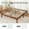 imageNovilla 12 Inch Full Size Bed Frame Solid Wooden Full Bed Frames with Headboard Wooden Classic Bed Frame Foundation No Box Spring Needed Easy Assembly Natural Grain WoodWalnut