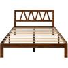 imageNovilla 12 Inch Full Size Bed Frame Solid Wooden Full Bed Frames with Headboard Wooden Classic Bed Frame Foundation No Box Spring Needed Easy Assembly Natural Grain WoodWalnut