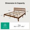 imageNovilla 12 Inch Full Size Bed Frame Solid Wooden Full Bed Frames with Headboard Wooden Classic Bed Frame Foundation No Box Spring Needed Easy Assembly Natural Grain WoodWalnut