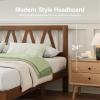 imageNovilla 12 Inch Full Size Bed Frame Solid Wooden Full Bed Frames with Headboard Wooden Classic Bed Frame Foundation No Box Spring Needed Easy Assembly Natural Grain WoodWalnut