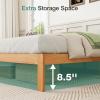 imageNovilla 12 Inch Full Size Bed Frame Solid Wooden Full Bed Frames with Headboard Wooden Classic Bed Frame Foundation No Box Spring Needed Easy Assembly Natural Grain WoodNatural Grain Wood
