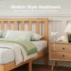 imageNovilla 12 Inch Full Size Bed Frame Solid Wooden Full Bed Frames with Headboard Wooden Classic Bed Frame Foundation No Box Spring Needed Easy Assembly Natural Grain WoodNatural Grain Wood