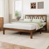 imageNovilla 12 Inch Full Size Bed Frame Solid Wooden Full Bed Frames with Headboard Wooden Classic Bed Frame Foundation No Box Spring Needed Easy Assembly Natural Grain WoodWalnut