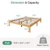 imageNovilla 12 Inch Full Size Bed Frame Solid Wooden Full Bed Frames with Headboard Wooden Classic Bed Frame Foundation No Box Spring Needed Easy Assembly Natural Grain WoodNatural Grain Wood