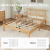 imageNovilla 12 Inch Full Size Bed Frame Solid Wooden Full Bed Frames with Headboard Wooden Classic Bed Frame Foundation No Box Spring Needed Easy Assembly Natural Grain WoodNatural Grain Wood