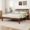 imageNovilla 12 Inch Full Size Bed Frame Solid Wooden Full Bed Frames with Headboard Wooden Classic Bed Frame Foundation No Box Spring Needed Easy Assembly Natural Grain WoodWalnut