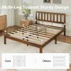imageNovilla 12 Inch Full Size Bed Frame Solid Wooden Full Bed Frames with Headboard Wooden Classic Bed Frame Foundation No Box Spring Needed Easy Assembly Natural Grain WoodWalnut