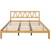 imageNovilla 12 Inch Full Size Bed Frame Solid Wooden Full Bed Frames with Headboard Wooden Classic Bed Frame Foundation No Box Spring Needed Easy Assembly Natural Grain WoodNatural Grain Wood