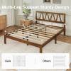 imageNovilla 12 Inch Full Size Bed Frame Solid Wooden Full Bed Frames with Headboard Wooden Classic Bed Frame Foundation No Box Spring Needed Easy Assembly Natural Grain WoodWalnut