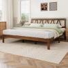 imageNovilla 12 Inch Full Size Bed Frame Solid Wooden Full Bed Frames with Headboard Wooden Classic Bed Frame Foundation No Box Spring Needed Easy Assembly Natural Grain WoodWalnut