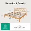 imageNovilla 12 Inch Full Size Bed Frame Solid Wooden Full Bed Frames with Headboard Wooden Classic Bed Frame Foundation No Box Spring Needed Easy Assembly Natural Grain WoodNatural Grain Wood