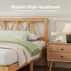 imageNovilla 12 Inch Full Size Bed Frame Solid Wooden Full Bed Frames with Headboard Wooden Classic Bed Frame Foundation No Box Spring Needed Easy Assembly Natural Grain WoodNatural Grain Wood