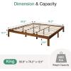 imageNovilla 12 Inch Full Size Bed Frame Solid Wooden Full Bed Frames with Headboard Wooden Classic Bed Frame Foundation No Box Spring Needed Easy Assembly Natural Grain WoodWalnut
