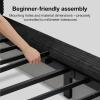 imageNovilla King Size Bed Frame Plush CloudSoft Bed Corduroy Upholstered Platform Bed Frame with Headboard Easy Assembly No Box Spring Needed Modern Soft Bed Frame WhiteBlack
