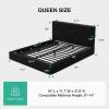 imageNovilla King Size Bed Frame Plush CloudSoft Bed Corduroy Upholstered Platform Bed Frame with Headboard Easy Assembly No Box Spring Needed Modern Soft Bed Frame WhiteBlack