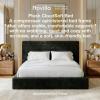 imageNovilla King Size Bed Frame Plush CloudSoft Bed Corduroy Upholstered Platform Bed Frame with Headboard Easy Assembly No Box Spring Needed Modern Soft Bed Frame WhiteBlack