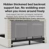 imageNovilla King Size Bed Frame Plush CloudSoft Bed Corduroy Upholstered Platform Bed Frame with Headboard Easy Assembly No Box Spring Needed Modern Soft Bed Frame WhiteWhite