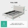 imageNovilla King Size Bed Frame Plush CloudSoft Bed Corduroy Upholstered Platform Bed Frame with Headboard Easy Assembly No Box Spring Needed Modern Soft Bed Frame WhiteWhite
