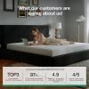 imageNovilla King Size Bed Frame Plush CloudSoft Bed Corduroy Upholstered Platform Bed Frame with Headboard Easy Assembly No Box Spring Needed Modern Soft Bed Frame WhiteBlack