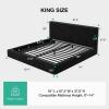 imageNovilla King Size Bed Frame Plush CloudSoft Bed Corduroy Upholstered Platform Bed Frame with Headboard Easy Assembly No Box Spring Needed Modern Soft Bed Frame WhiteBlack