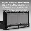 imageNovilla King Size Bed Frame Plush CloudSoft Bed Corduroy Upholstered Platform Bed Frame with Headboard Easy Assembly No Box Spring Needed Modern Soft Bed Frame WhiteBlack