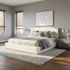 imageNovilla King Size Bed Frame Plush CloudSoft Bed Corduroy Upholstered Platform Bed Frame with Headboard Easy Assembly No Box Spring Needed Modern Soft Bed Frame WhiteWhite