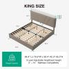 imageNovilla Queen Bed Frame with Drawers Queen Bed Frame with Headboard LED Bed Frame Queen Size Charging Station and Adjustable Headboard Bed Frame Queen Size No Box Spring Needed BeigeBeige