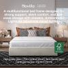 imageNovilla Queen Bed Frame with Drawers Queen Bed Frame with Headboard LED Bed Frame Queen Size Charging Station and Adjustable Headboard Bed Frame Queen Size No Box Spring Needed BeigeWhite Velvet