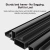 imageNovilla Queen Bed Frame with Drawers Queen Bed Frame with Headboard LED Bed Frame Queen Size Charging Station and Adjustable Headboard Bed Frame Queen Size No Box Spring Needed BeigeBeige
