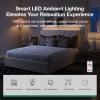 imageNovilla Queen Bed Frame with Drawers Queen Bed Frame with Headboard LED Bed Frame Queen Size Charging Station and Adjustable Headboard Bed Frame Queen Size No Box Spring Needed BeigeBeige