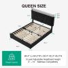 imageNovilla Queen Bed Frame with Drawers Queen Bed Frame with Headboard LED Bed Frame Queen Size Charging Station and Adjustable Headboard Bed Frame Queen Size No Box Spring Needed BeigeBlack Velvet