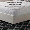 imageNovilla Queen Bed Frame with Drawers Queen Bed Frame with Headboard LED Bed Frame Queen Size Charging Station and Adjustable Headboard Bed Frame Queen Size No Box Spring Needed BeigeWhite Velvet