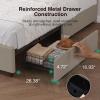 imageNovilla Queen Bed Frame with Drawers Queen Bed Frame with Headboard LED Bed Frame Queen Size Charging Station and Adjustable Headboard Bed Frame Queen Size No Box Spring Needed BeigeBeige