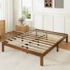 imageNovilla 12 Inch Full Size Bed Frame Solid Wooden Full Bed Frames with Headboard Wooden Classic Bed Frame Foundation No Box Spring Needed Easy Assembly Natural Grain WoodWalnut